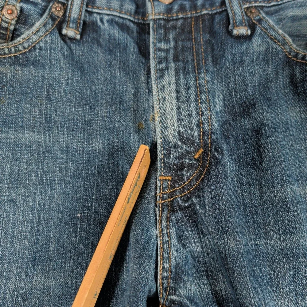 Levi's 514 Jeans Mens 32x34 Blue Denim‎ Distressed Paint Splatter
